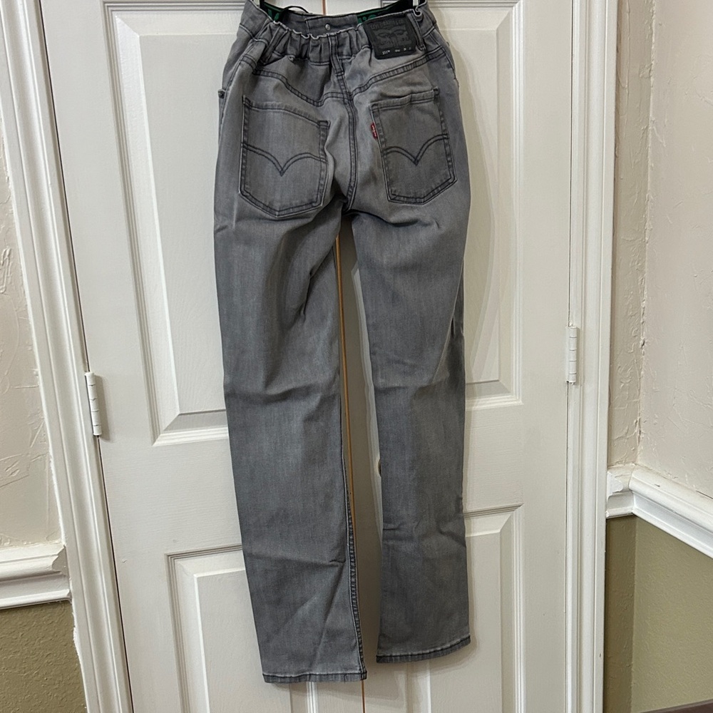 Levi's 511 Slim Fit Boys Jeans Size 18 Light Gray Wash - Picture 5 of 6
